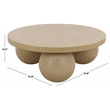 Safavieh Tina 3 Ball Round Coffee Table in Beige