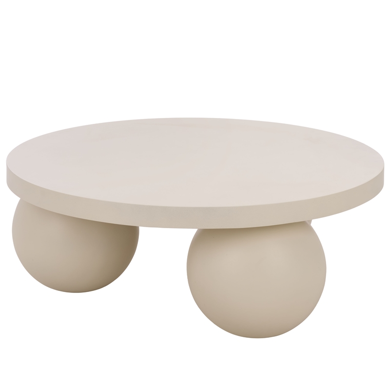 Safavieh Tina 3 Ball Round Coffee Tablein Ivory