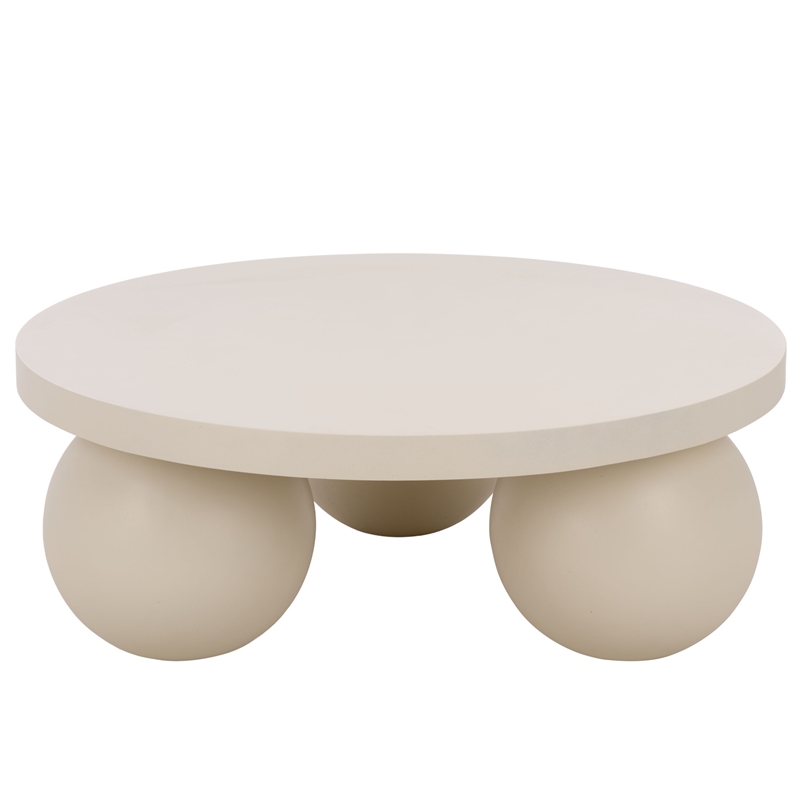 Safavieh Tina 3 Ball Round Coffee Tablein Ivory