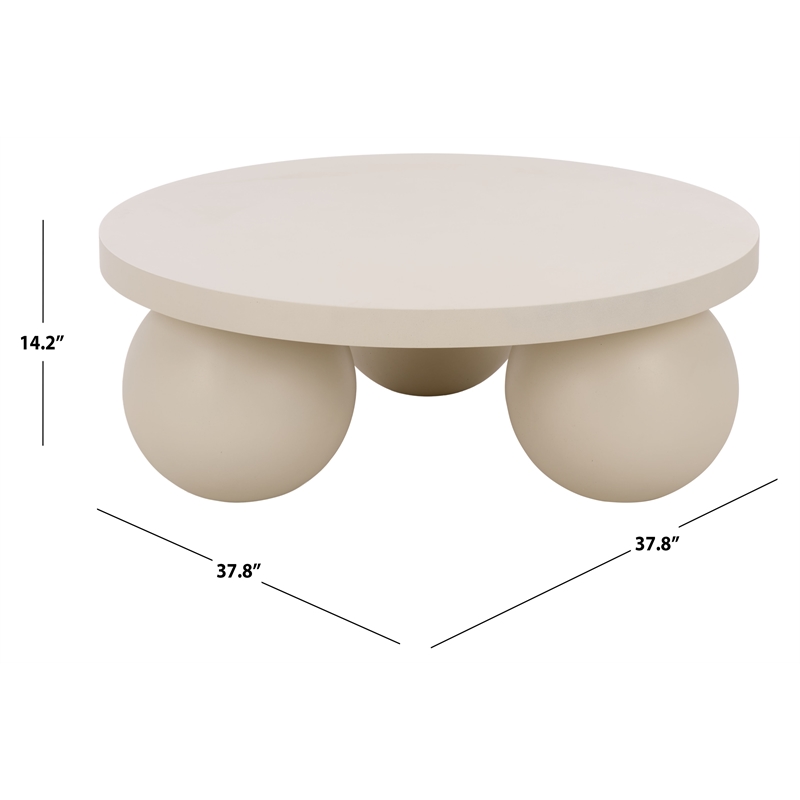 Safavieh Tina 3 Ball Round Coffee Tablein Ivory