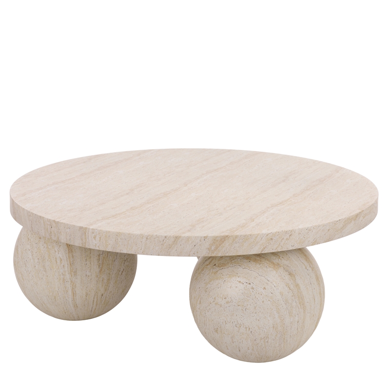 Safavieh Tina 3 Ball Round Coffee Table in Beige