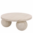 Safavieh Tina 3 Ball Round Coffee Table in Beige