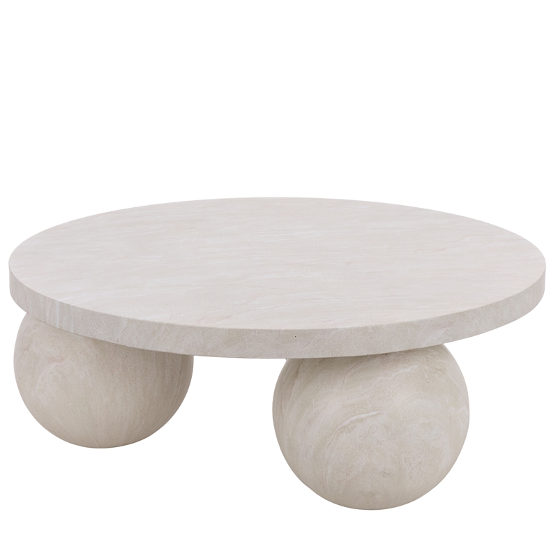 Safavieh Tina 3 Ball Round Coffee Table in Smoke