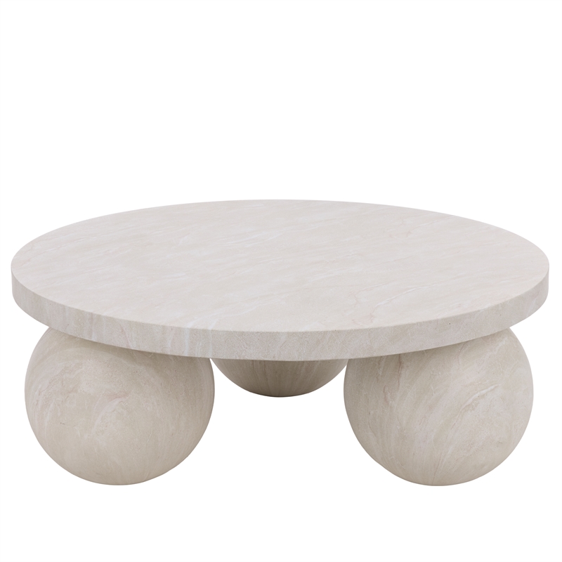 Safavieh Tina 3 Ball Round Coffee Table in Smoke