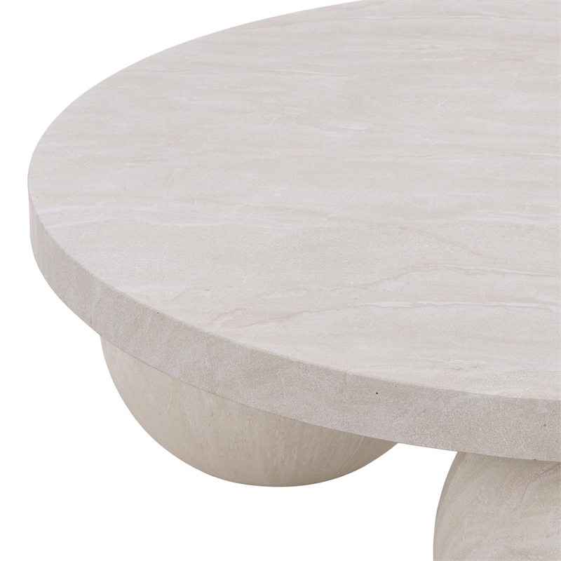 Safavieh Tina 3 Ball Round Coffee Table in Smoke