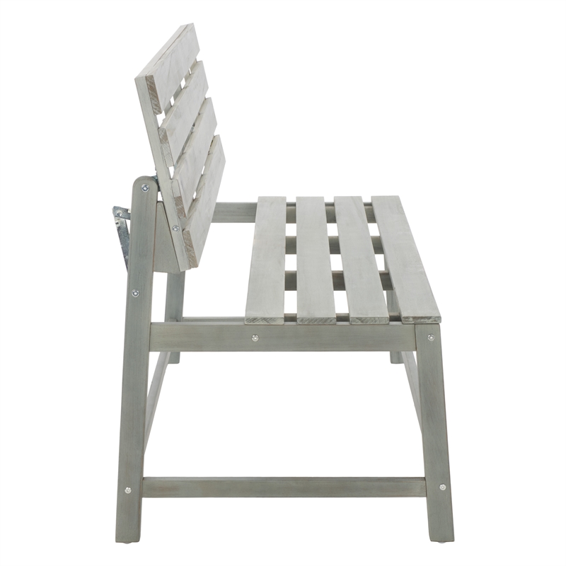 Safavieh Ruben Wood Balcony Bench and Table in Ash
