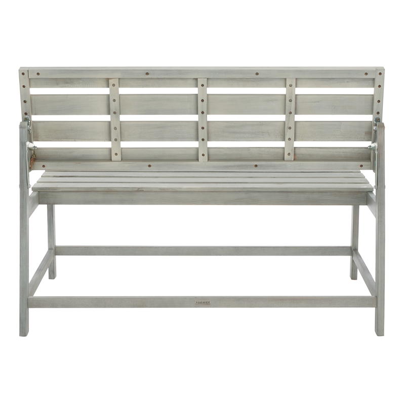 Safavieh Ruben Wood Balcony Bench and Table in Ash