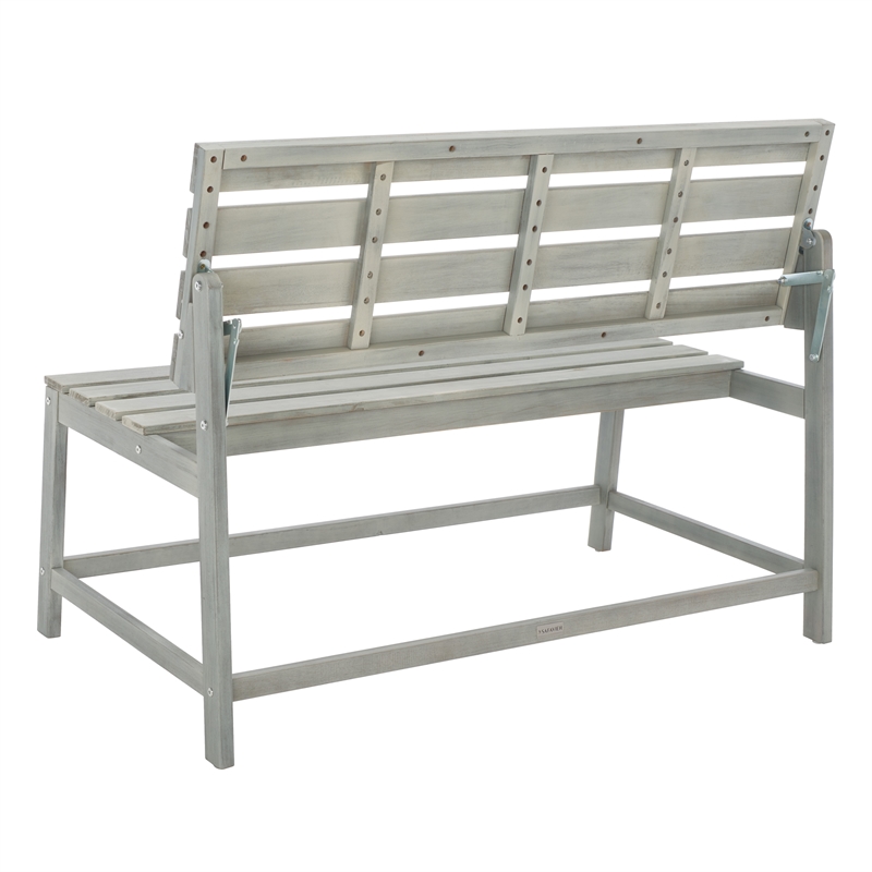 Safavieh Ruben Wood Balcony Bench and Table in Ash