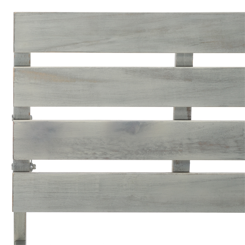 Safavieh Ruben Wood Balcony Bench and Table in Ash