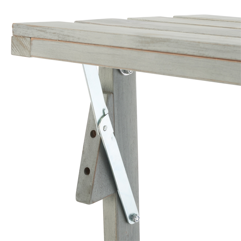 Safavieh Ruben Wood Balcony Bench and Table in Ash