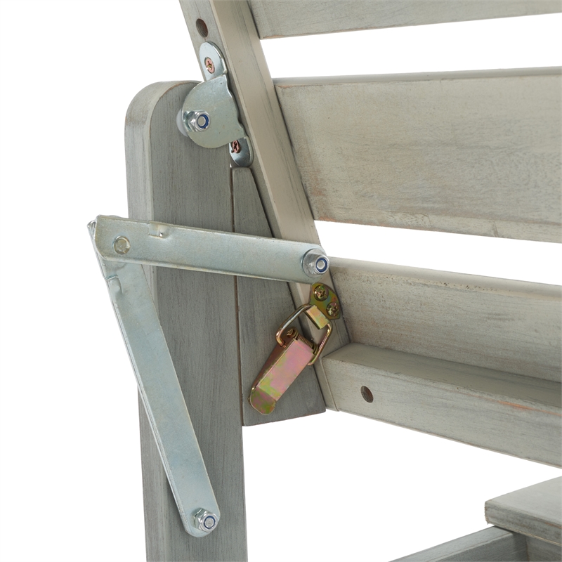 Safavieh Ruben Wood Balcony Bench and Table in Ash