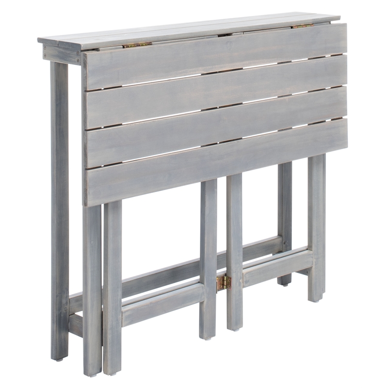 Safavieh Wilton Balcony Corner Wood Lounge Set in Ash / White