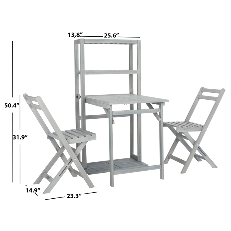 Safavieh Griffen Wood Balcony Dining Cabinet in Ash