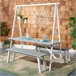 Safavieh Willamy 3 Pc Wood Dining Set in Ash