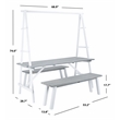 Safavieh Willamy 3 Pc Wood Dining Set in Ash