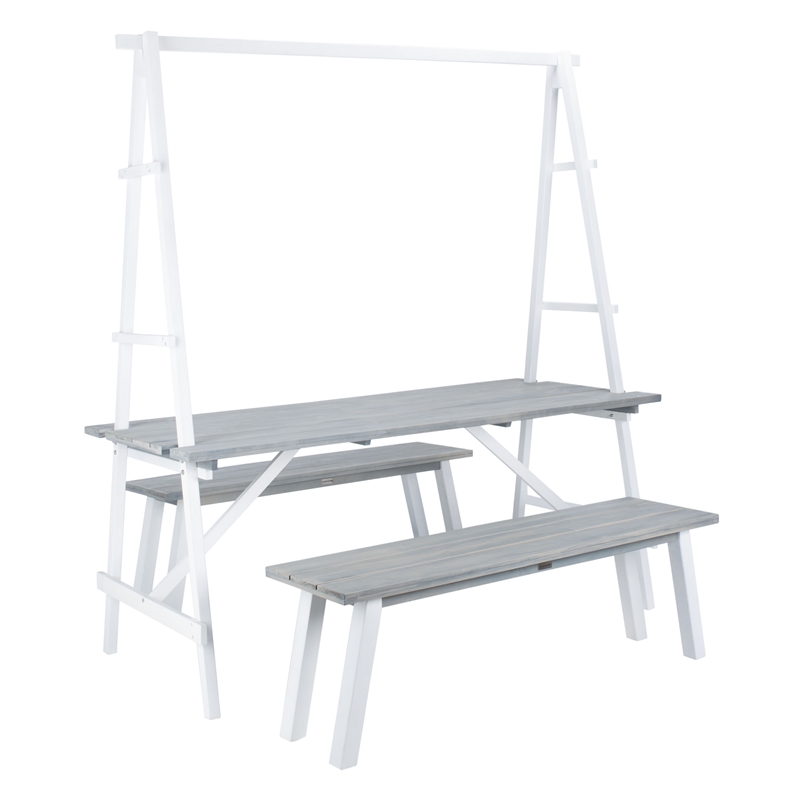Safavieh Willamy 3 Pc Wood Dining Set in Ash