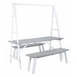 Safavieh Willamy 3 Pc Wood Dining Set in Ash