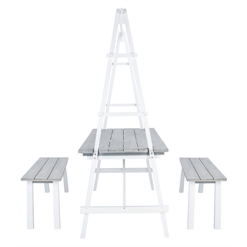 Safavieh Willamy 3 Pc Wood Dining Set in Ash