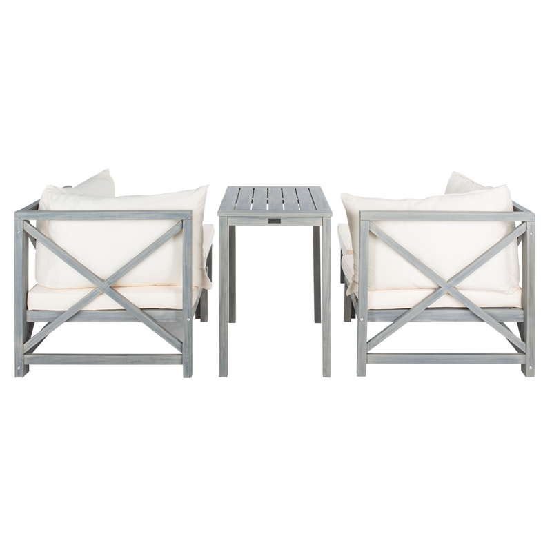 Safavieh Ronson 5 Pc Wood Sectional Set in Ash / Beige