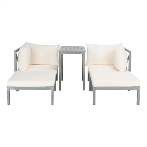 Safavieh Ronson 5 Pc Wood Sectional Set in Ash / Beige