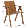 Safavieh Tucker Stacking Wood Chair in Teak