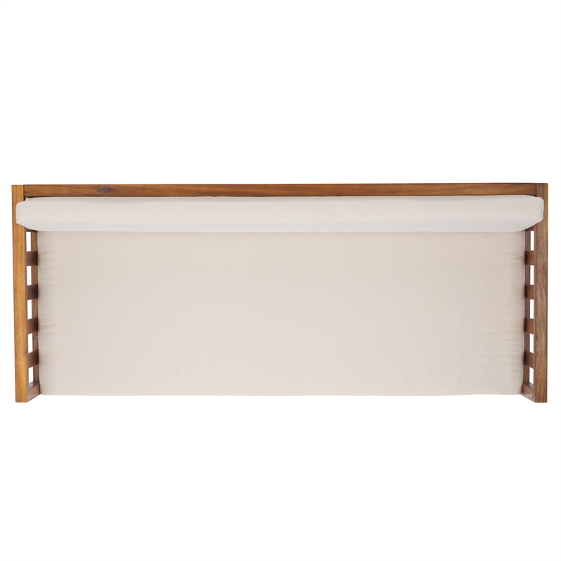 Safavieh Napoli 3-Seater Wood Bench  in Teak / Brown / Cream