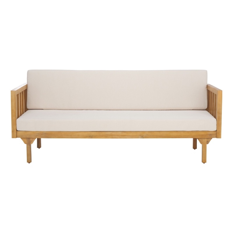 Safavieh Napoli 3-Seater Wood Bench in Oak / Cream