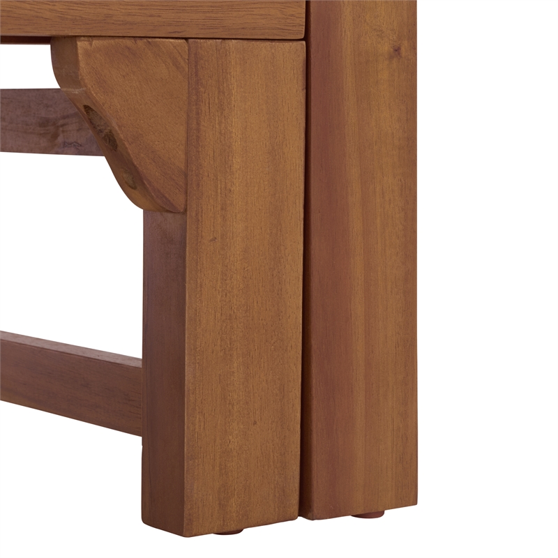 Safavieh Napoli Wood Bench & Bed in Teak / Brown / Cream