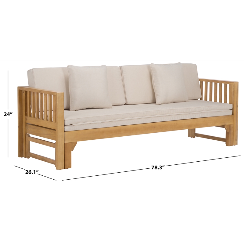Safavieh Napoli Wood Bench & Bed in Oak / Cream