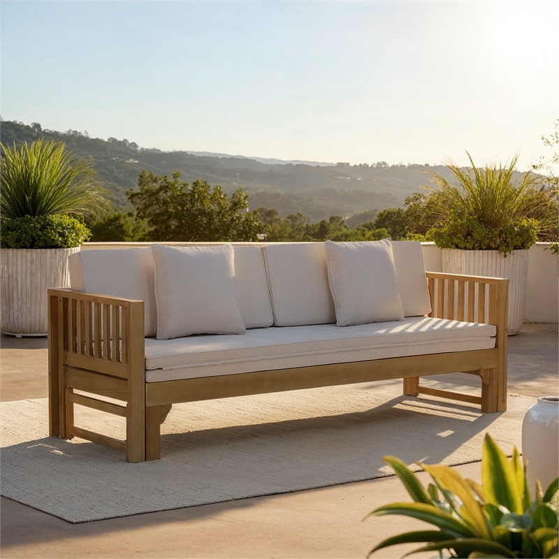 Safavieh Napoli Wood Bench & Bed in Oak / Cream