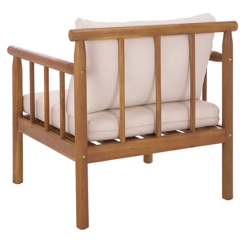 Safavieh Cardori Wood Chair Set of 2 in Teak / Brown / Cream