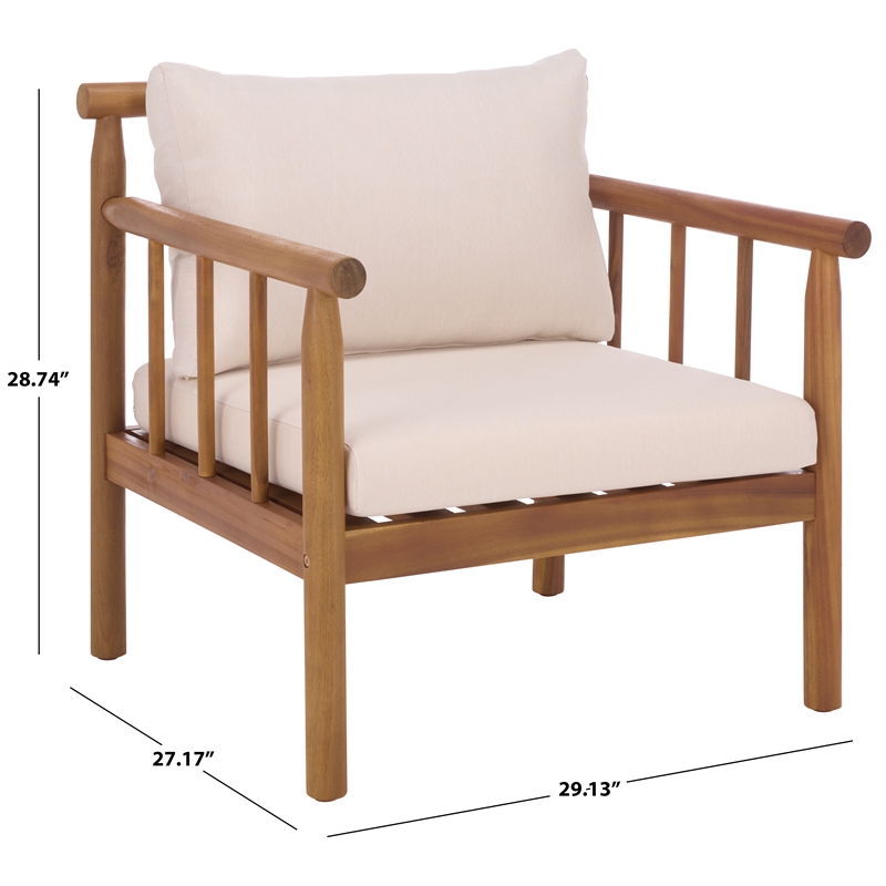 Safavieh Cardori Wood Chair Set of 2 in Teak / Brown / Cream