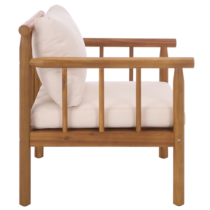 Safavieh Cardori Wood Chair Set of 2 in Teak / Brown / Cream