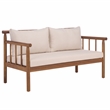 Safavieh Cardori Wood Bench + Table in Teak / Brown / Cream