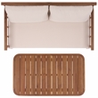 Safavieh Cardori Wood Bench + Table in Teak / Brown / Cream