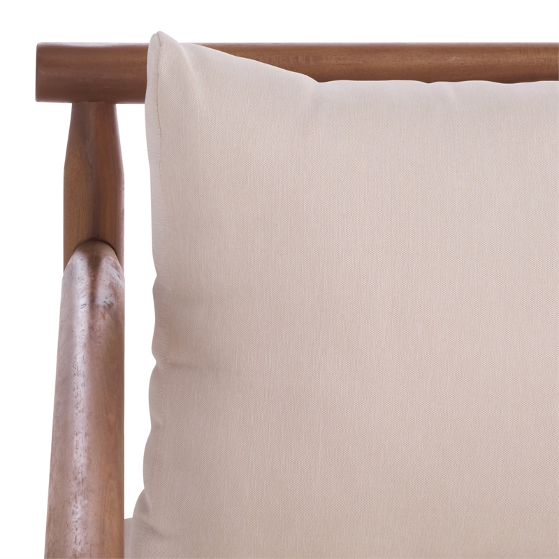 Safavieh Cardori Wood Bench + Table in Teak / Brown / Cream
