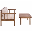 Safavieh Cardori Wood Bench + Table in Teak / Brown / Cream