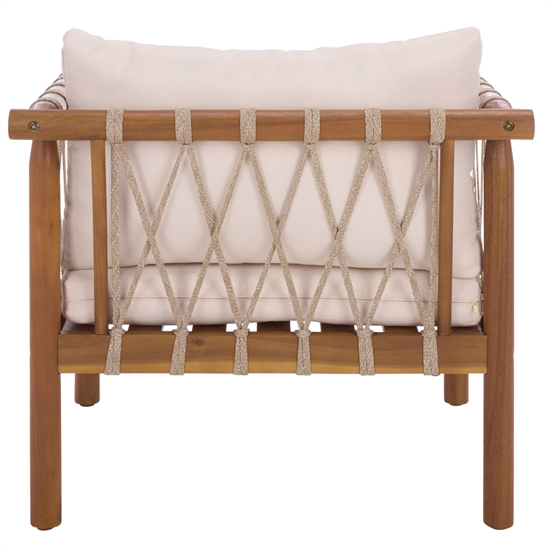 Safavieh Sabrina Wood Chair Set of 2 in Teak / Brown / Cream