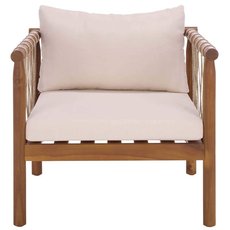 Safavieh Sabrina Wood Chair Set of 2 in Teak / Brown / Cream
