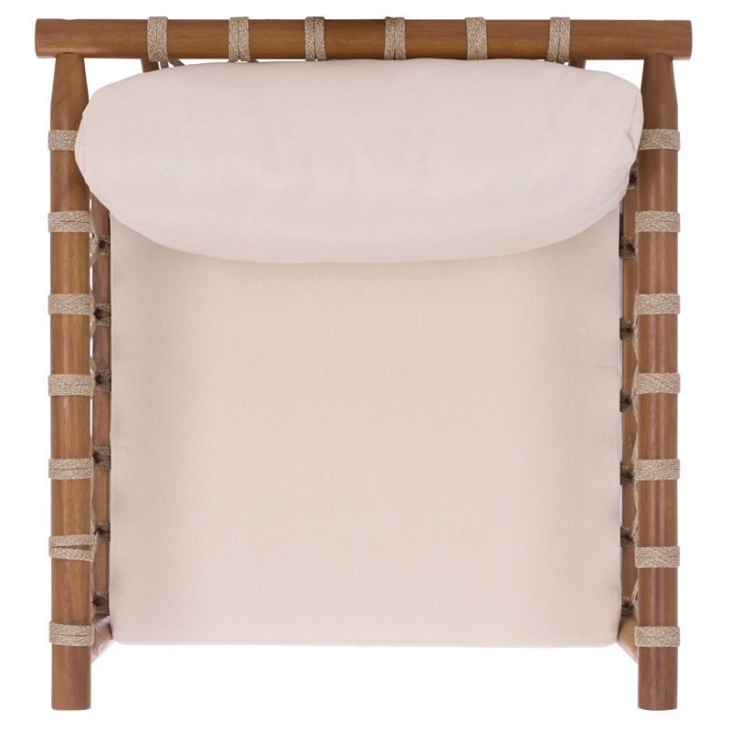 Safavieh Sabrina Wood Chair Set of 2 in Teak / Brown / Cream