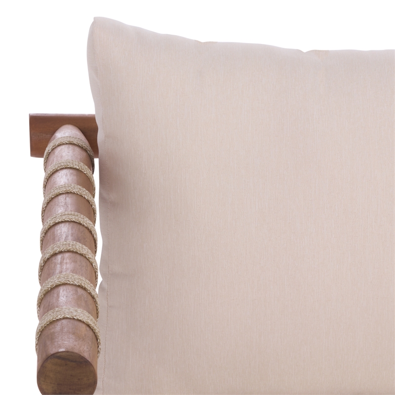 Safavieh Sabrina Wood  Bench + Table in Teak / Brown / Cream