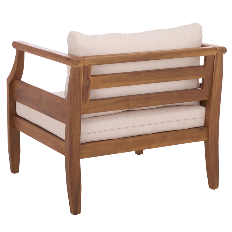 Safavieh Alta Wood Chair Set of 2  in Teak / Brown / Cream