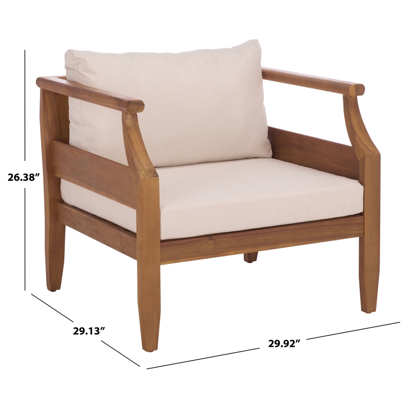Safavieh Alta Wood Chair Set of 2  in Teak / Brown / Cream