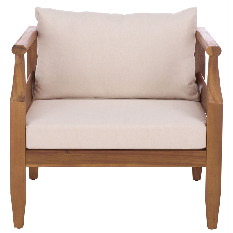 Safavieh Alta Wood Chair Set of 2  in Teak / Brown / Cream