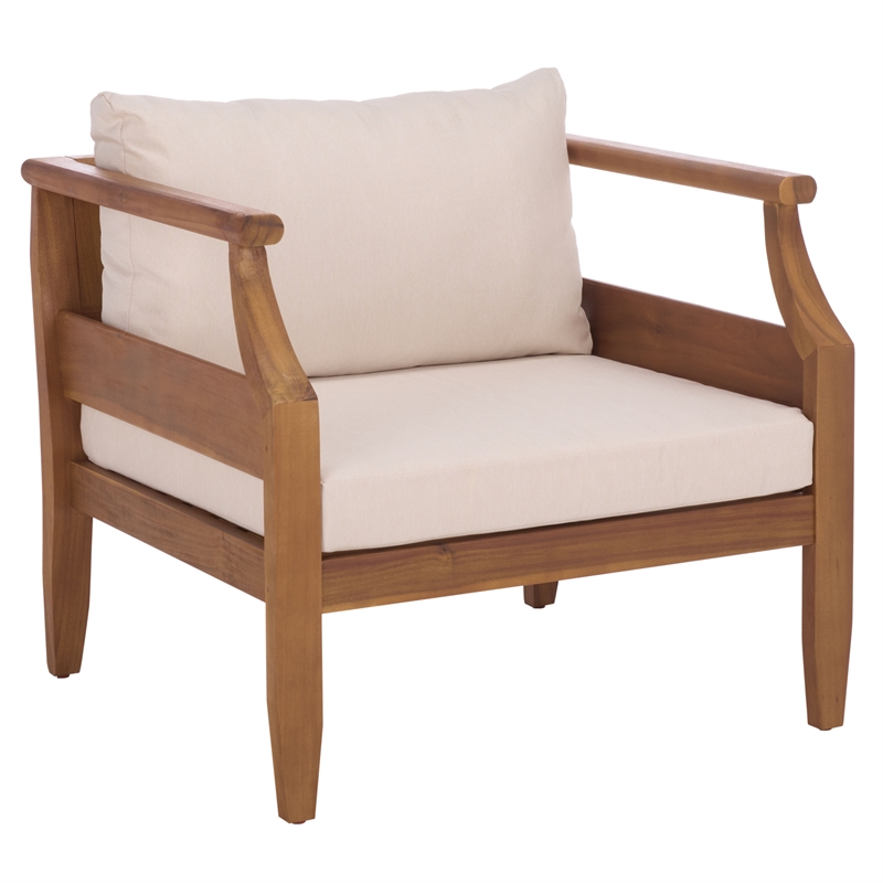 Safavieh Alta Wood Chair Set of 2  in Teak / Brown / Cream
