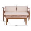 Safavieh Alta Wood Bench + Table in Teak / Brown / Cream