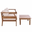 Safavieh Alta Wood Bench + Table in Teak / Brown / Cream