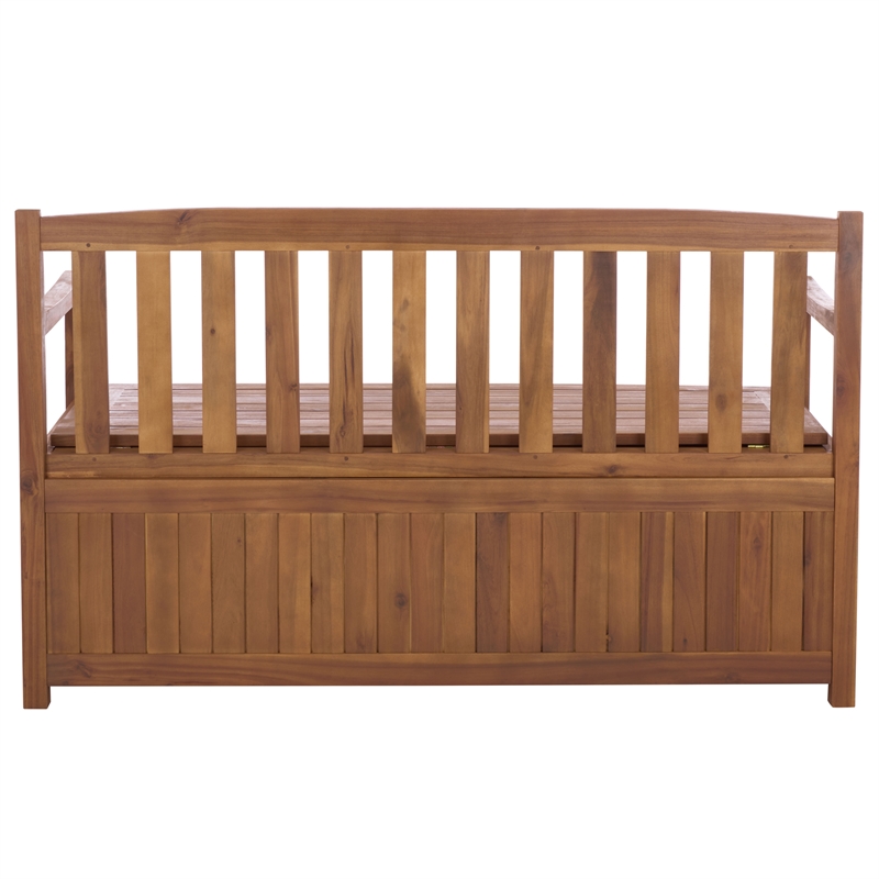 Safavieh Kelter Wood Bench Box in Teak