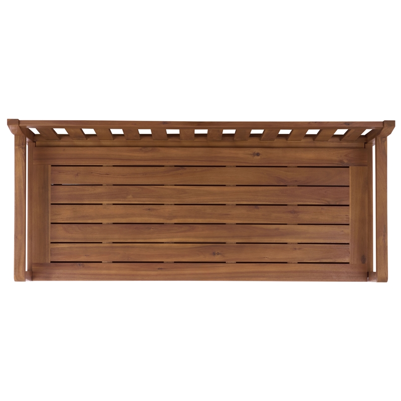 Safavieh Kelter Wood Bench Box in Teak