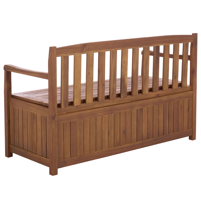 Safavieh Kelter Wood Bench Box in Teak
